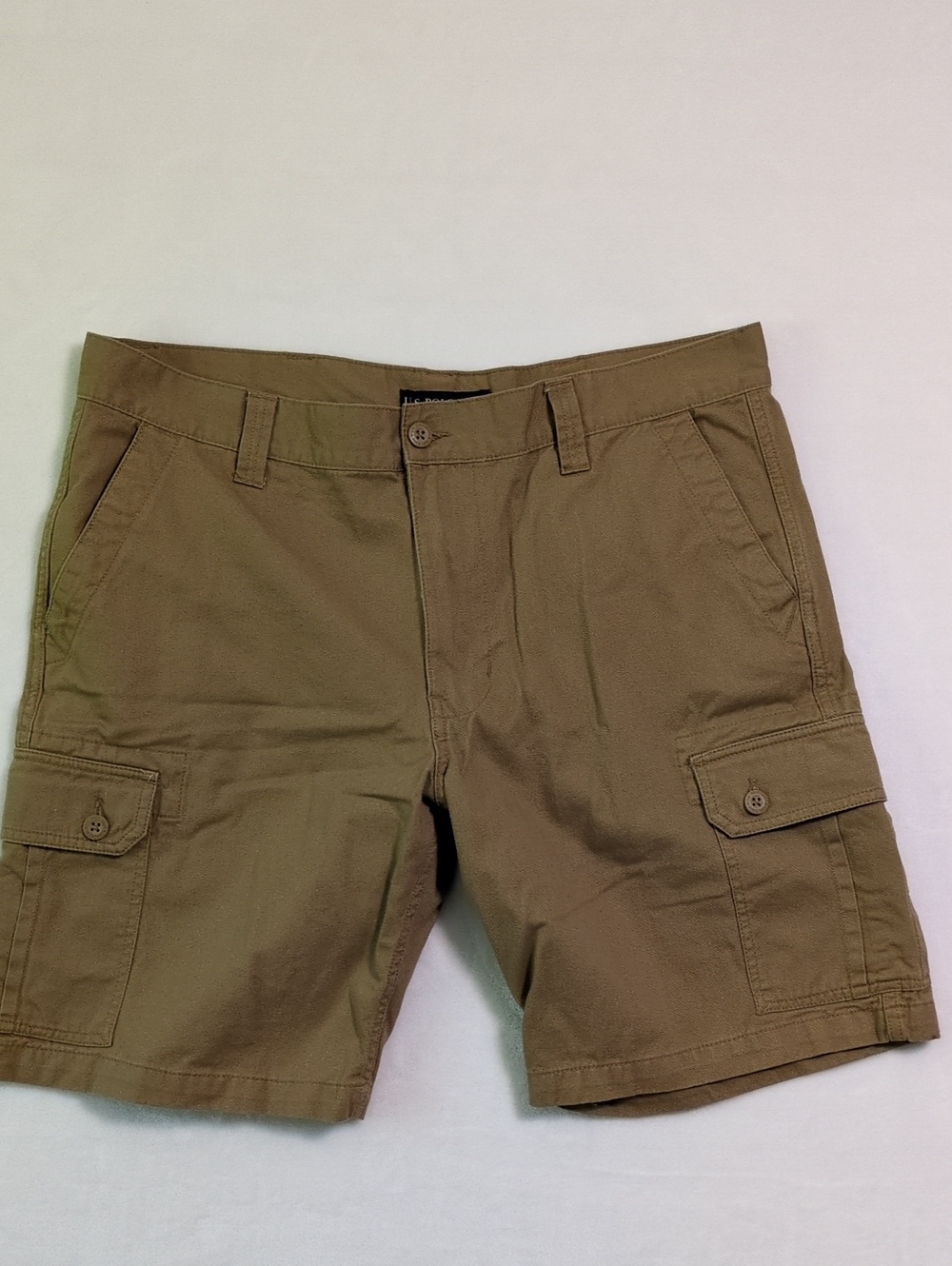 ​U.S. Polo Assn. Men's Khaki Cargo Shorts Size 38 100% Cotton Casual